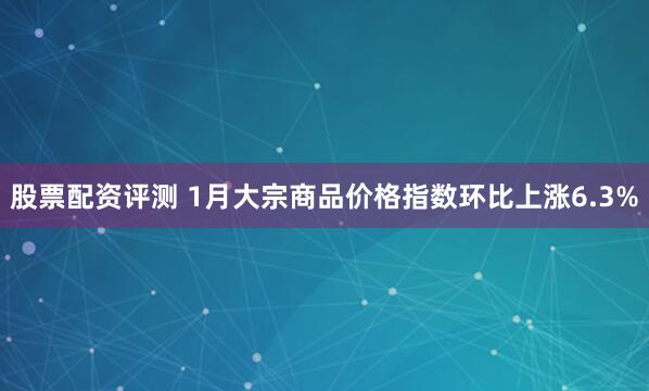 股票配资评测 1月大宗商品价格指数环比上涨6.3%