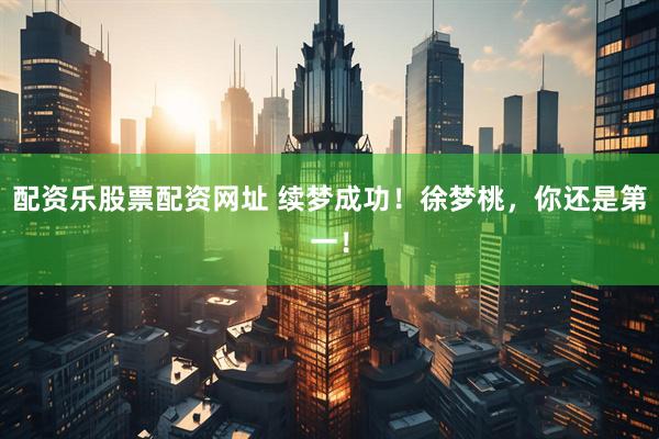 配资乐股票配资网址 续梦成功！徐梦桃，你还是第一！
